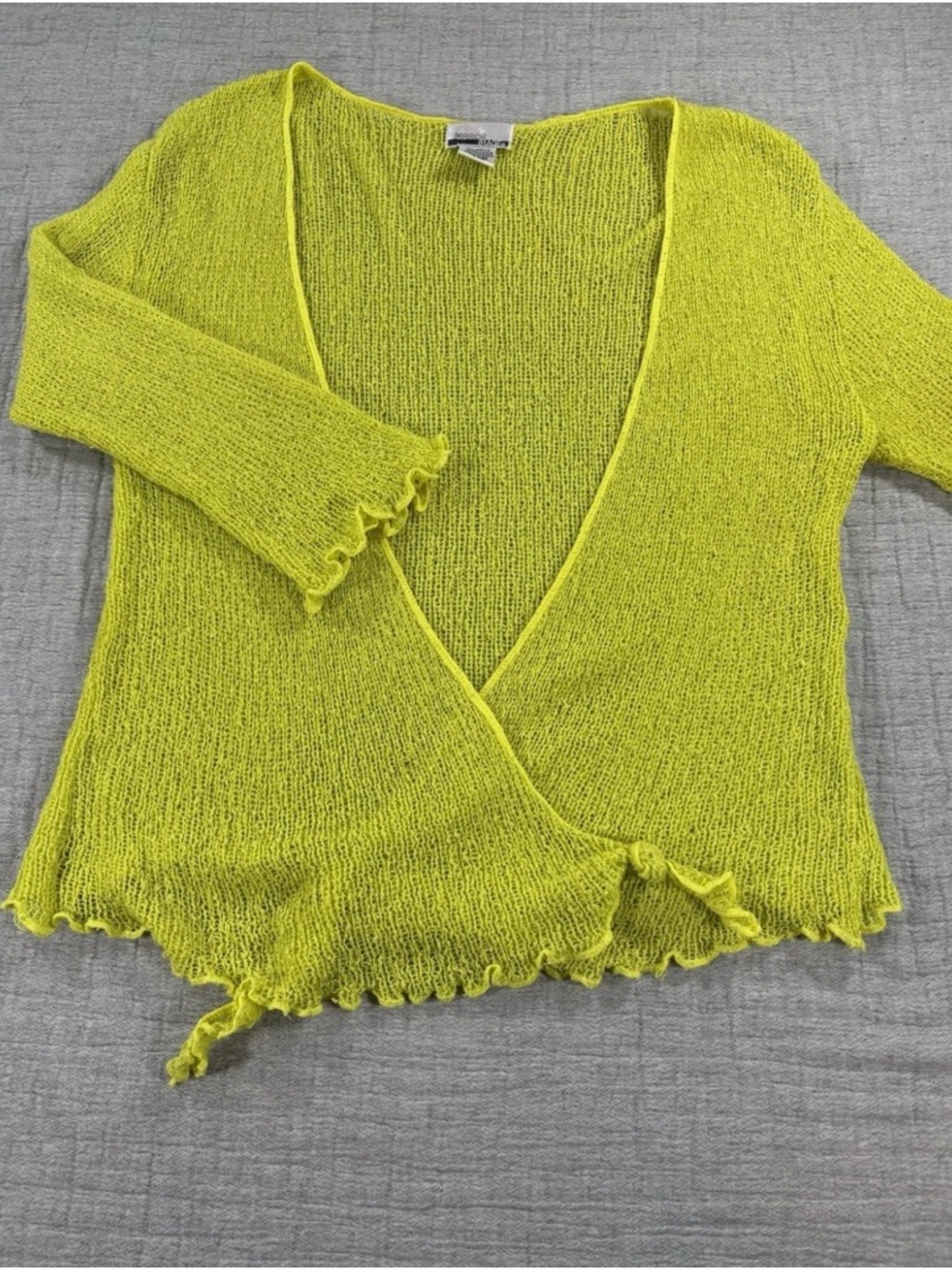 Y2K Mirror Image Shrug Cardigan OS Green Knit Cottagecore Fairy Retro Kitschy